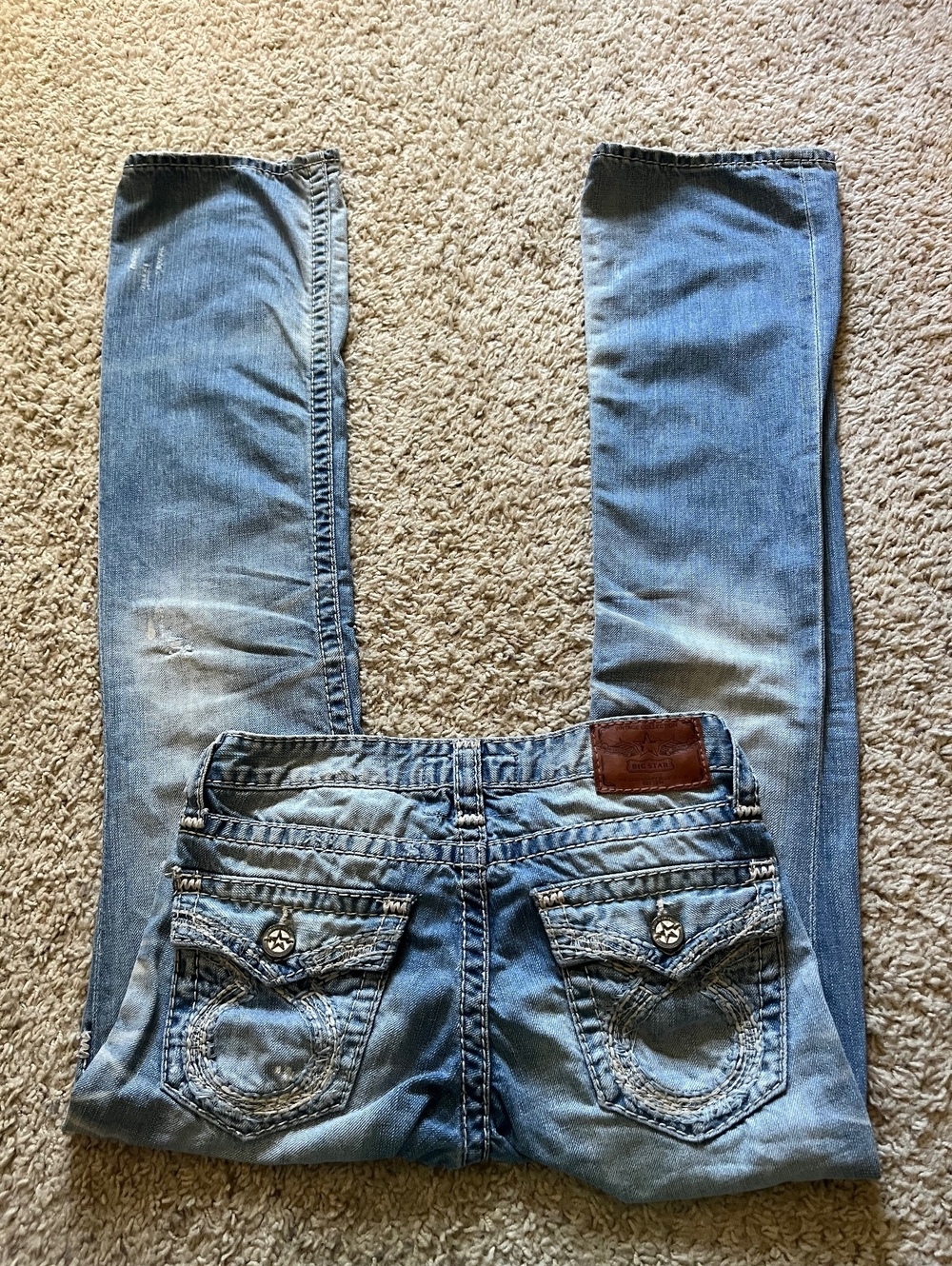 Big Star Liv Lowrise Light Wash Bootcut Jeans Size 26 x 34